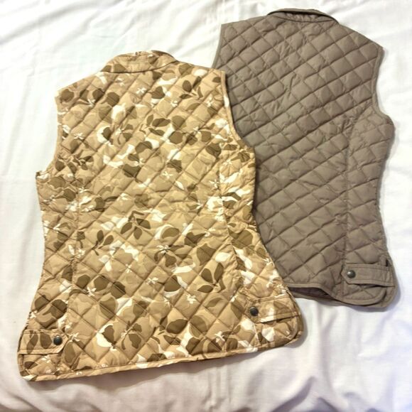 Eddie Bauer Women's XS Goose Down Quilted Vest Jacket Full Zip Set of Two - Picture 5 of 16